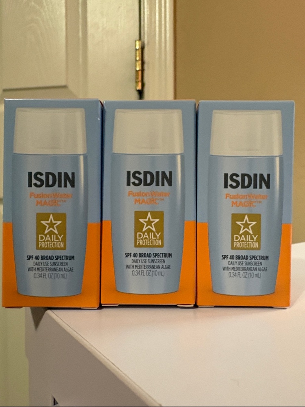 NEW Set Of 3 Isdin Fusion Water Magic SPF 40 Sunscreen